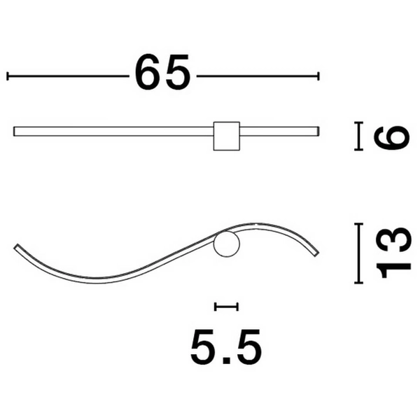 Ścienna lampa do sypialni CUZCO LE44312 LED 14W 3000K falowana czarna złota