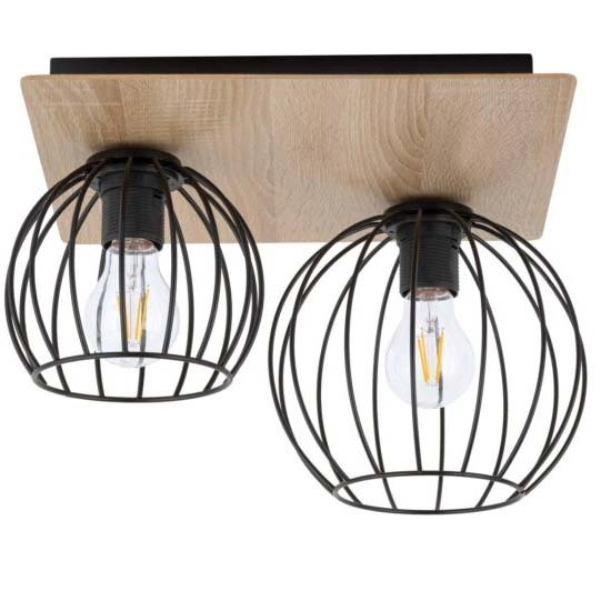 2-punktowa lampa sufitowa Cyber 32358 klatki czarne do salonu