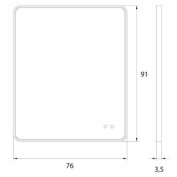 Podświetlane lustro MIRROR W0385 LED 29W 3000-5000K IP44 miedziane