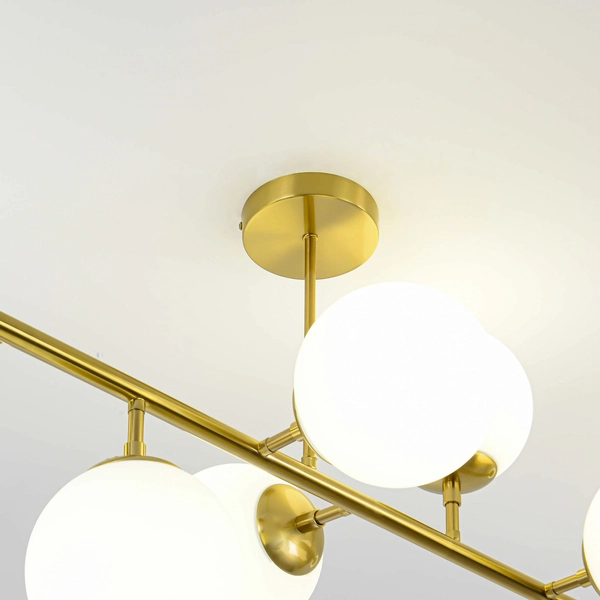 Modernistyczna lampa sufitowa DORADO LP-002/8P Light Prestige loftowa oprawa metalowy plafon molekuły złote białe