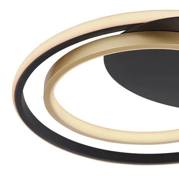 Lampa nasufitowa Rodan 48438-36 rings LED 36W czarne złote