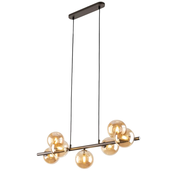Zwisowa lampa nad wyspę Estera 4506 bubbles bursztynowa brązowa