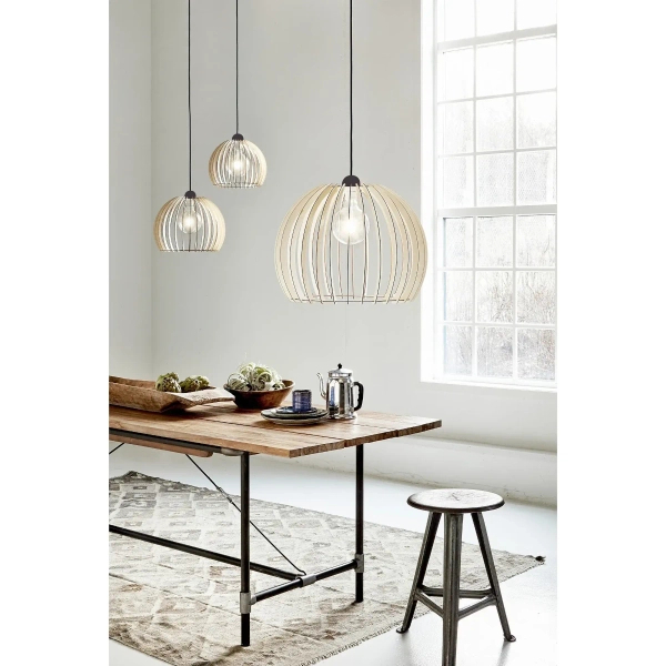 Wisząca lampa do jadalni Chino 84833014 drewniana beżowy