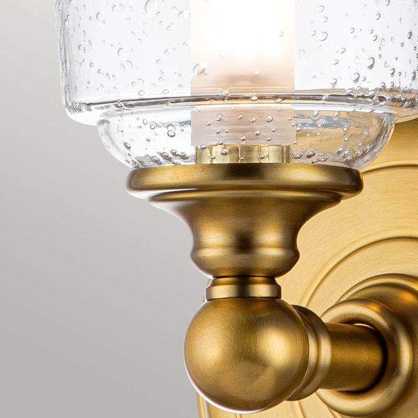 Lampa na ściane Huguenot Lake FE-HUGOLAKE1BATH-BB Feiss szkło mosiądz