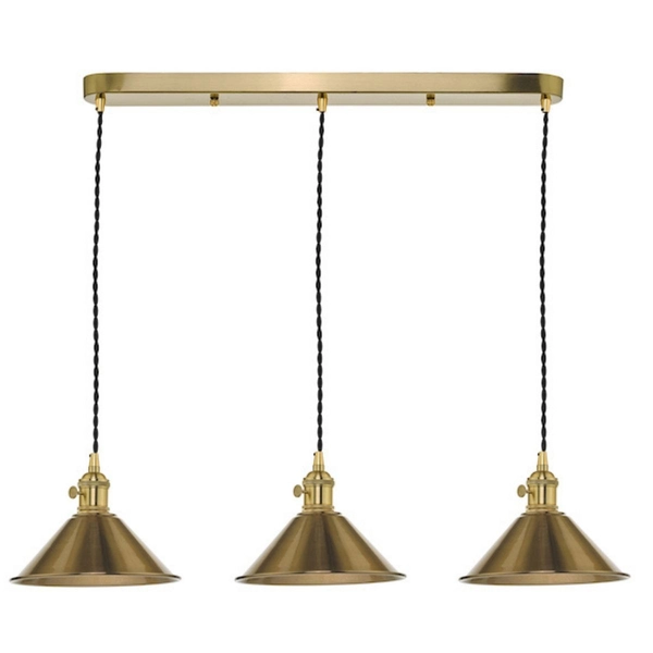 Potrójna lampa wisząca Hadano HAD3640-01 Dar Lighting stokowe abażury mosiądz