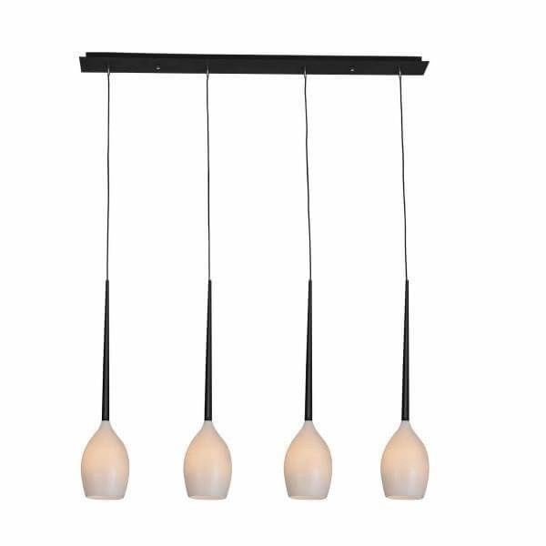 Loftowa lampa wisząca Izza jadalniana biały połysk czarna