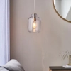 Szklana lampa wisząca Lyra 106923 do jadalni mosiądz przezroczysta
