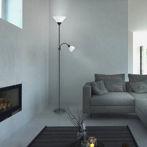 Salonowa lampa stojąca ACTION 4062 metalowa biała czarna