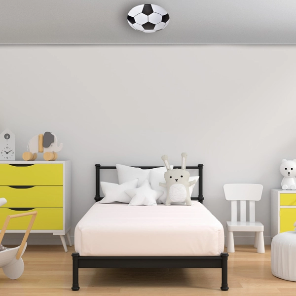 Dziecięca LAMPA sufitowa BALL ML6179 Milagro metalowa OPRAWA piłka nożna LED 18W 4000K plafon biały czarny