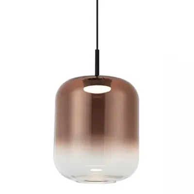 Owalna ledowa zwisająca lampa 23216 LED 12W 3000K szklana miedziana czarna