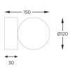 Kulista lampa ścienna Ali minimalistyczna ball czarna biała