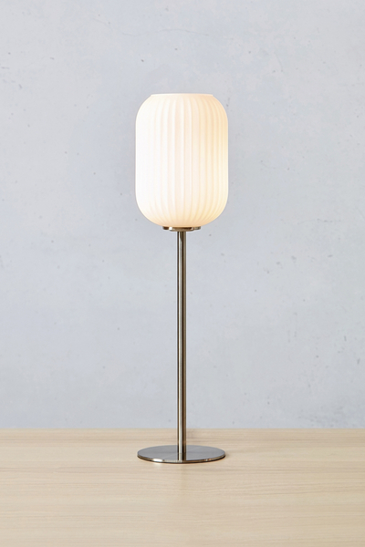 Szklana lampa na stół Cava 108561 Markslojd szklany klosz biały nikiel