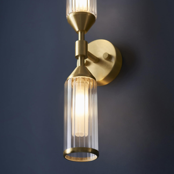 Ścienna lampa góra-dół L&-192229 Light& tuby złote przezroczyste