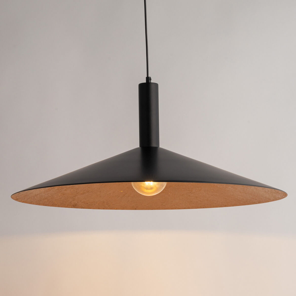 Zwisająca lampa Capri 41009 Sigma do salonu disc czarna miedziana