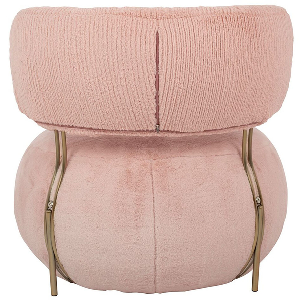 Tapicerowany fotel Low Teddy Pink HE510X-3.PECH.PINK do sypialni różowy 