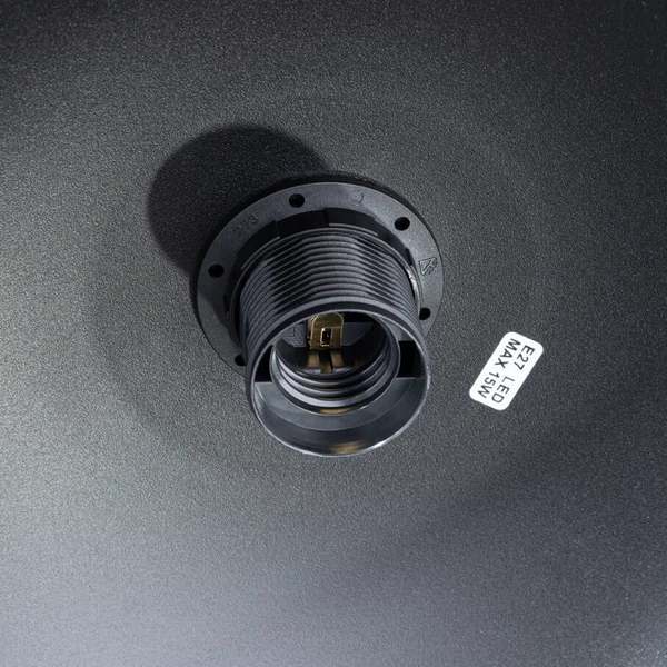 Wisząca lampa do salonu Marion SL.1351 półokrągła drewniana czarna