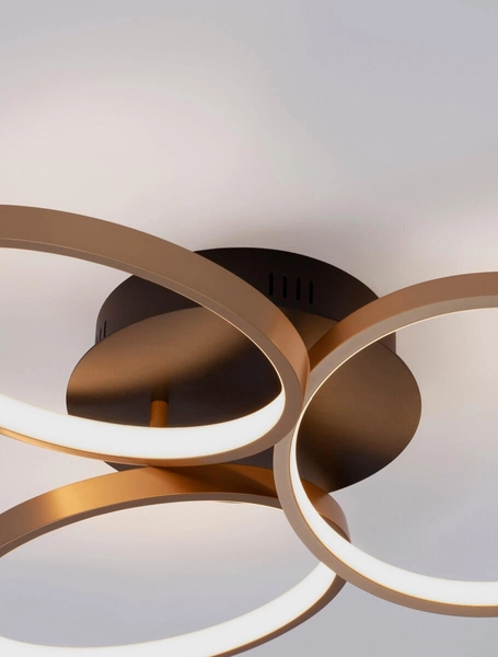 Nowoczesna lampa sufitowa Croix rings LED 28W złota czarna