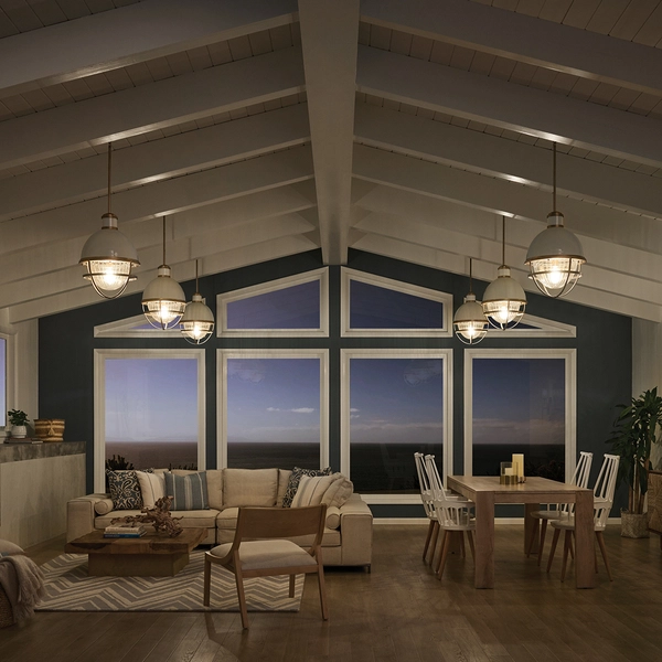 Lampa w stylu retro wisząca QN-TOLLIS-P-NBR biała mosiądz