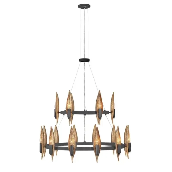 Żyrandol designerski WILLOW QN-WILLOW18-CBK z żywicy czarny złoty