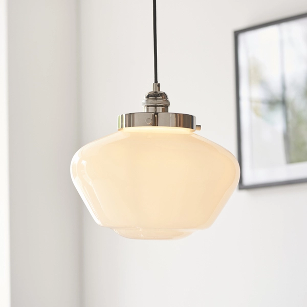 Lampa wisząca hampton L&-196174 Light& szkło mleczne nikiel