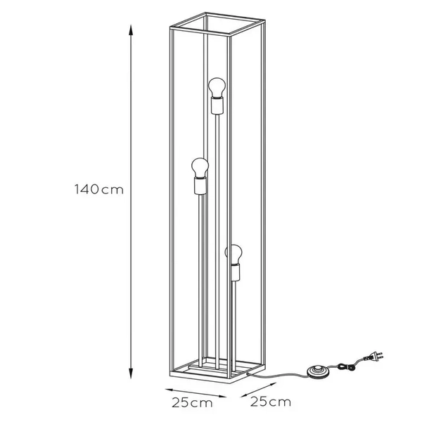Podłogowa lampa do salonu ARTHUR 08724/03/30 Lucide czarny miedziany