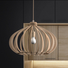 Drewniana lampa wisząca Ika 4174 ekologiczna klatka do salonu