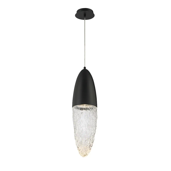 Salonowa lampa wisząca Ecrou QN-ECROU-1P-BK LED 10W 3000K szklana czarny