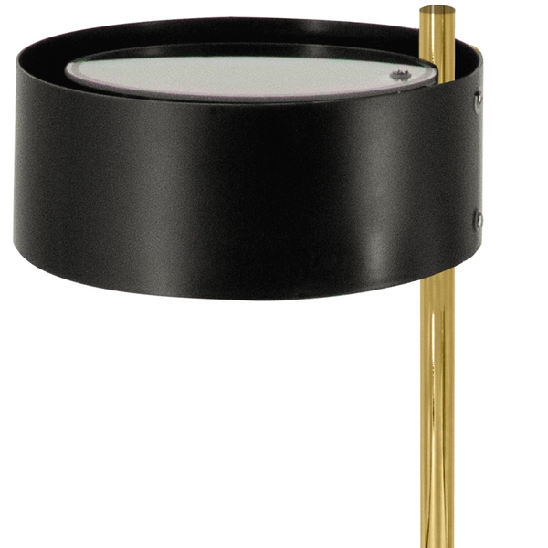 Nocna LAMPKA stojąca DRS8006/1D TR BL Elem abażurowa LAMPA stołowa do sypialni złota czarna