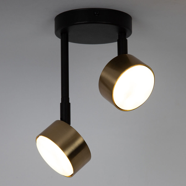 Podwójna lampa nasufitowa Nemo 41087 krążek reflektorek czarna złota