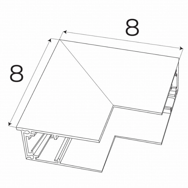 Kątownik ścienny sufitowy do szyn Magnetic MT0005 Maxlight czarny