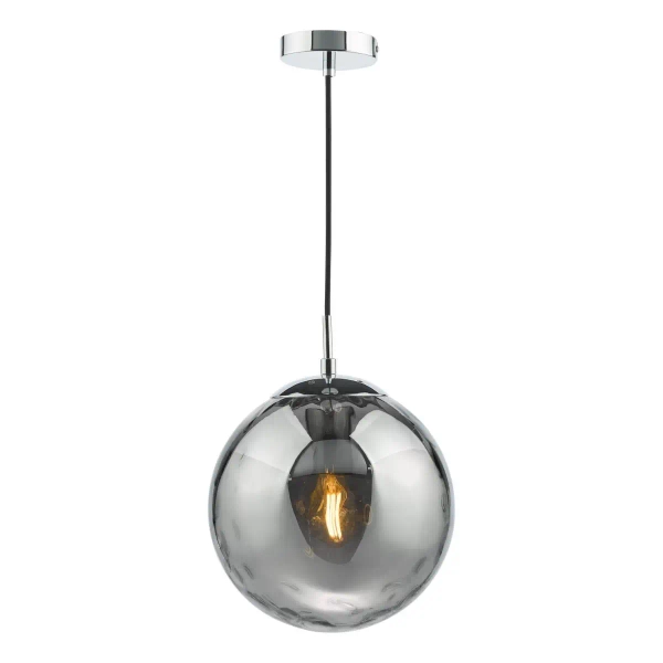 Loftowa wisząca lampa Ripple SP71-RIP8810 szklana kula chrom przydymiony