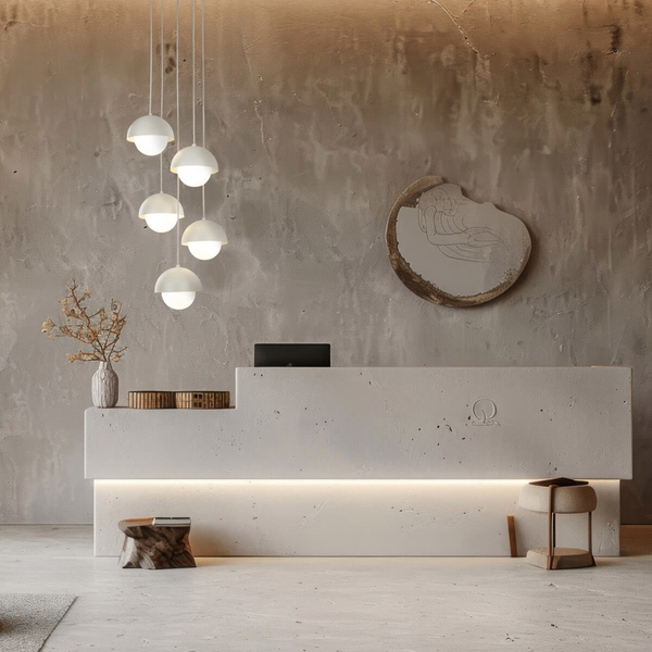 Lampa kaskadowa zwisająca Bono 10214 do sypialni kule beżowa biała