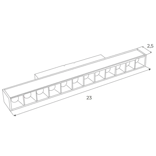 Liniowa magnetyczna lampa do systemu Dali M0004D LED 10W 3000K czarny