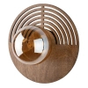 Skandynawska ścienna lampa Lunar Wood 11013 okrągła drewniana brązowy