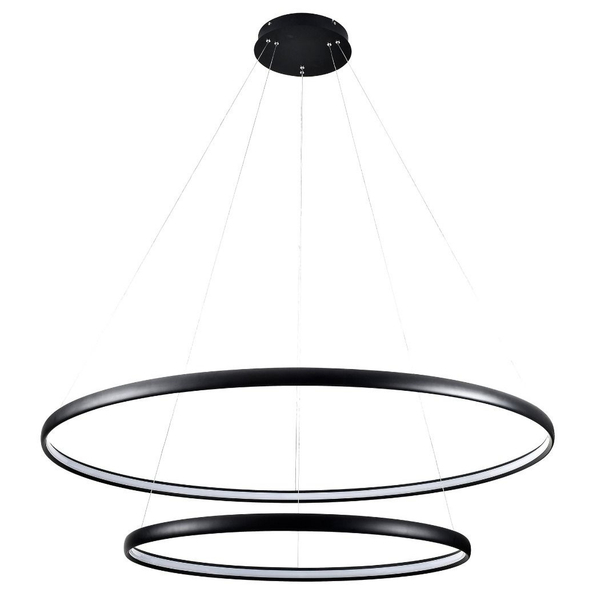 Pokojowa lampa wisząca Carlo pierścienie LED 65W 4000K czarne