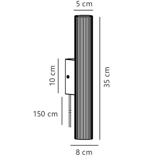 Ścienny kinkiet góra-dół Vico 2512341003 tuba metalowa czarna
