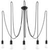 LAMPA wisząca SL.0371 OPRAWA pająk ZWIS kable przewody loft czarna