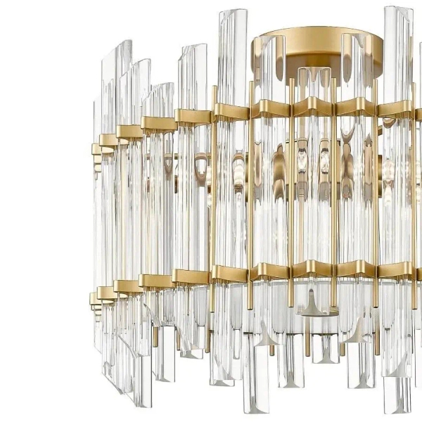 Sufitowa lampa glamour Alexandria crystal do holu złota