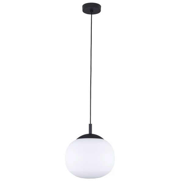 Sypialniana lampa wisząca VIBE 4759 szklana kula czarny biały