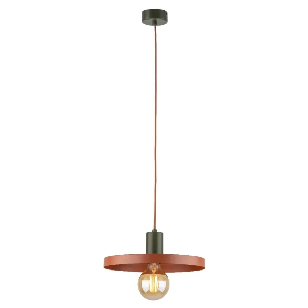 Lampa zwisająca do salonu Sila 10749 dysk metalowy zielony