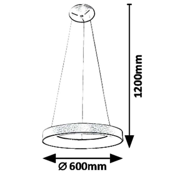 LAMPA wisząca CARMELLA 5054 Rabalux okrągła OPRAWA metalowa ZWIS LED 50W 4000K pierścień ring złota
