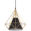 Druciana LAMPA wisząca HIRA 318558 Polux industrialny zwis piramida złota czarna