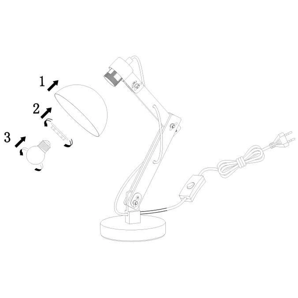 LAMPKA biurkowa TONGARIRO 21502 Globo nocna LAMPA stołowa biała