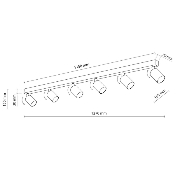 Natynkowa lampa na belce Top 5970 sopelki regulowane złota czarna