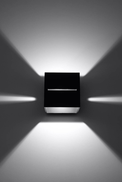 Kinkiet LAMPA ścienna SL.0204 metalowa OPRAWA kostka cube przyścienna czarna
