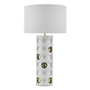 Ceramiczna lampa stołowa Dimple DIM422 Dar Lighting biała złota
