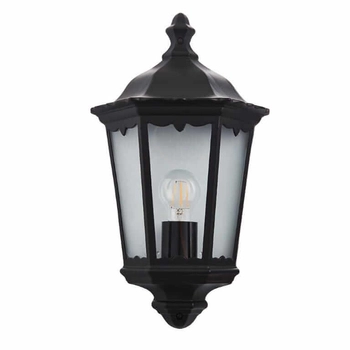 Zewnętrzna lampa ścienna Burford 76547 Endon latarnia IP44 czarna przezroczysta