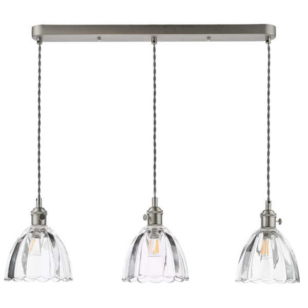 Lampa potrójna wisząca Hadano HAD3661-11 szklana chrom przezroczysty