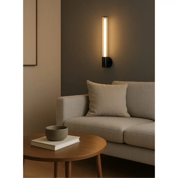 Minimalistyczny kinkiet Tripo KSTIP LED 3000K do salonu czarny biały