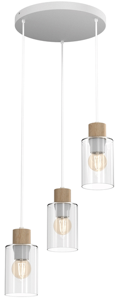 Wisząca lampa Madera MLP8556 szklane tuby białe drewniane